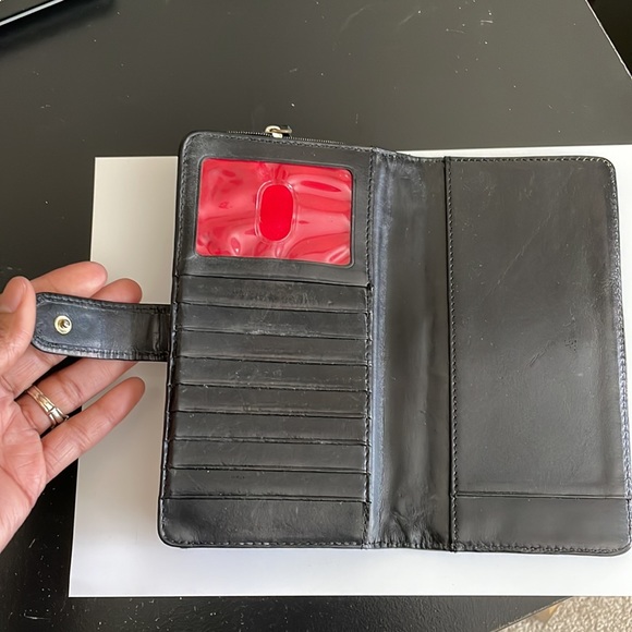 Dooney and Bourke Black and Tan Signature Canvas/Leather Wallet - Picture 5 of 5